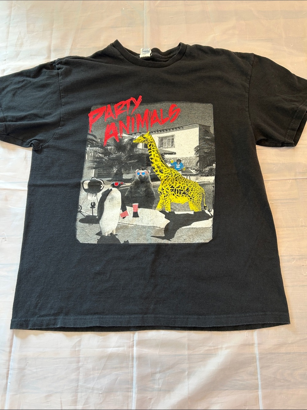 Delta Black Graphic Tee with Red Accent